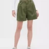 6" Mid Rise Twill Pleated Trouser Shorts