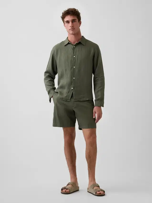 7.5" Linen-Cotton Shorts