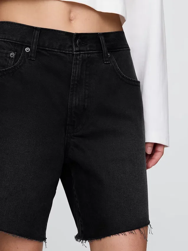 8" Mid Rise '90S Loose Denim Bermuda Shorts