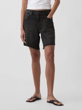 8″ Mid Rise Loose Denim Bermuda Shorts