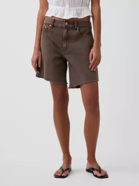 8″ Mid Rise Loose Denim Bermuda Shorts