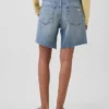 8" Mid Rise Loose Denim Bermuda Shorts