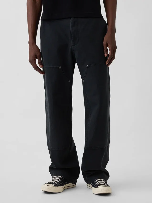 90S Loose Canvas Double-Knee Carpenter Pants