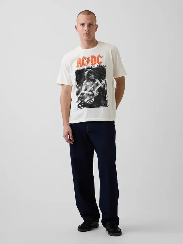 Ac/Dc Relaxed Graphic T-Shirt