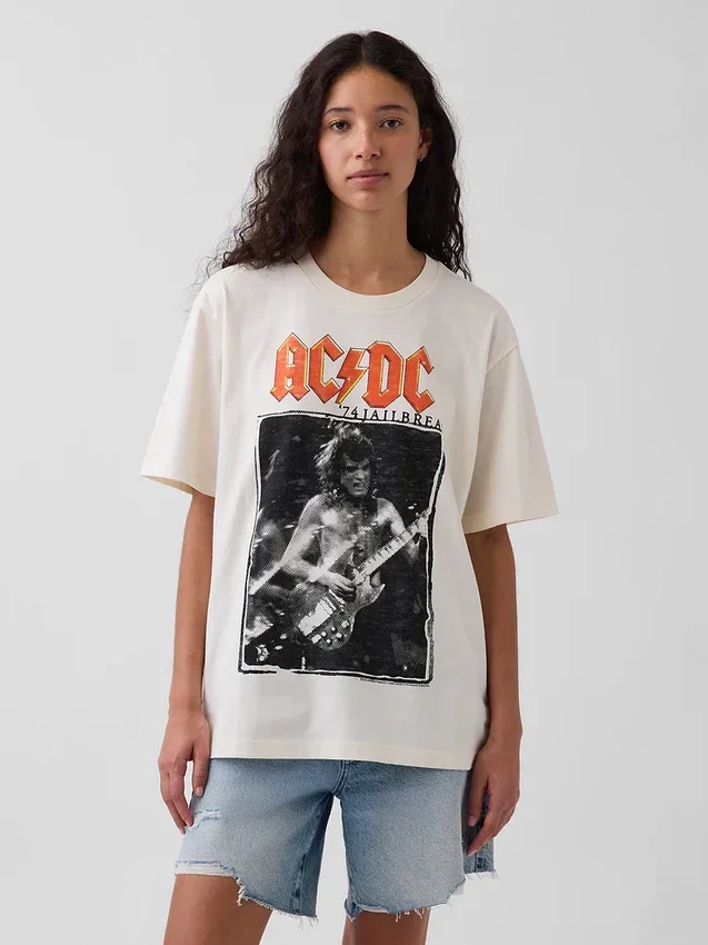Ac/Dc Relaxed Graphic T-Shirt