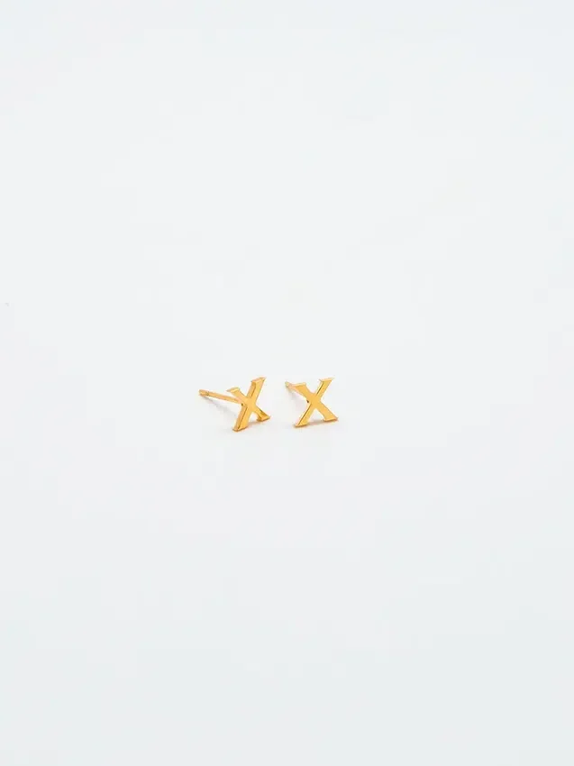 Admiral Row Gold Initial Earrings