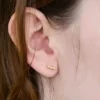 Admiral Row Gold Pearl Bar Earrings