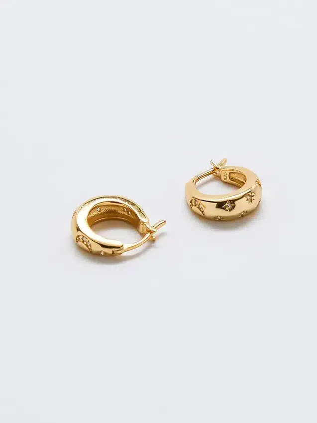 Admiral Row Moon and Star Gold Hoop Earrings