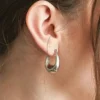 Admiral Row Silver Oval Hoop Earrings