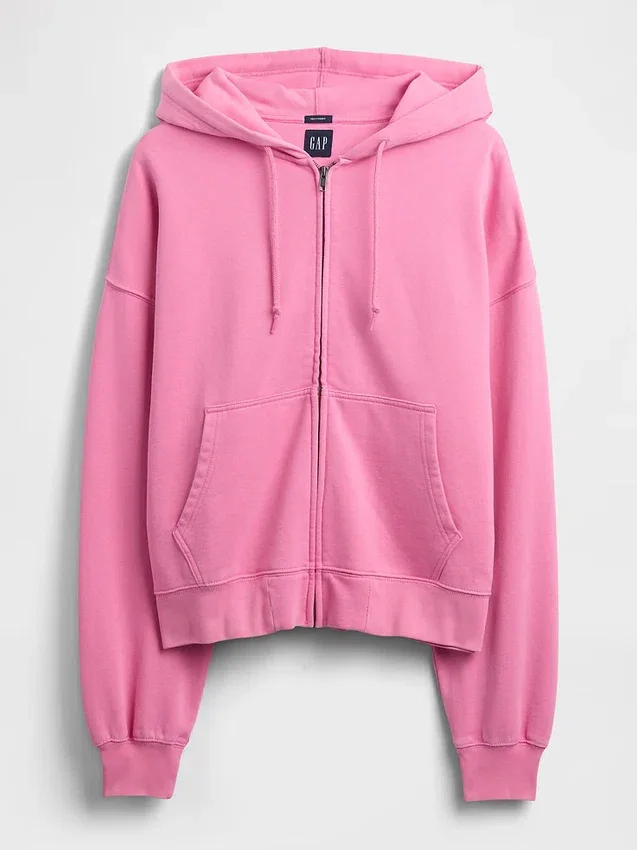 Adult Heavyweight Oversized Crop Zip Hoodie