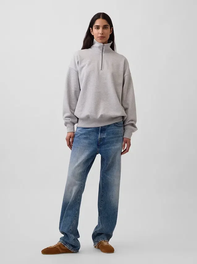 Adult Heavyweight Oversized Quarter-Zip Pullover