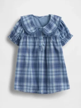 Baby Collared Plaid Dress
