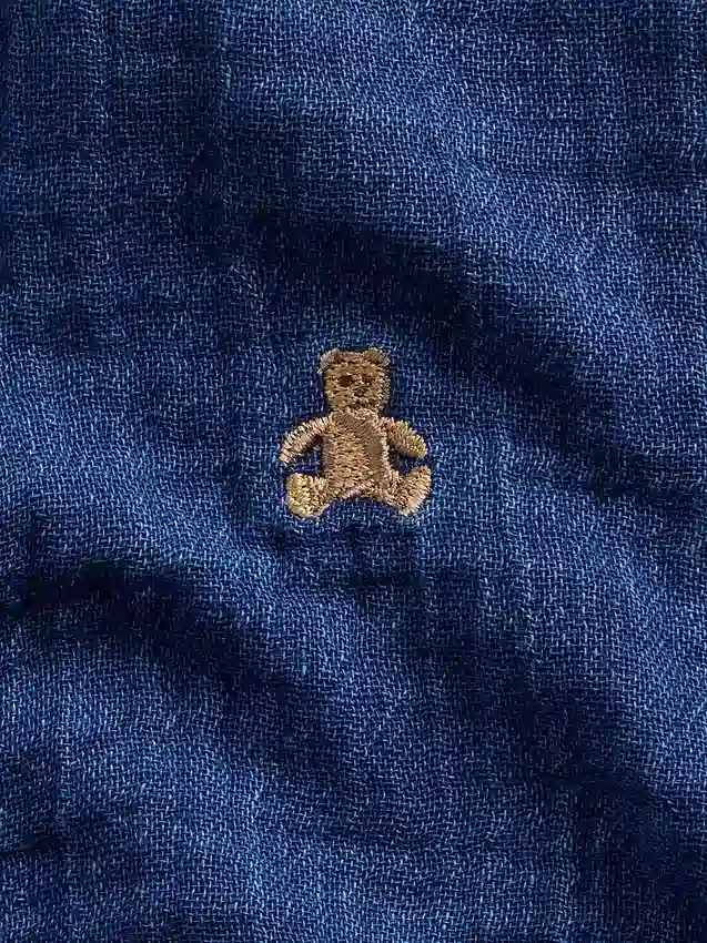 Baby Cotton Gauze Denim Shorty One-Piece