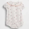 Baby Cotton Gauze Floral Collared Bodysuit