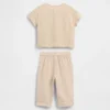 Baby Cotton Gauze Henley Outfit Set