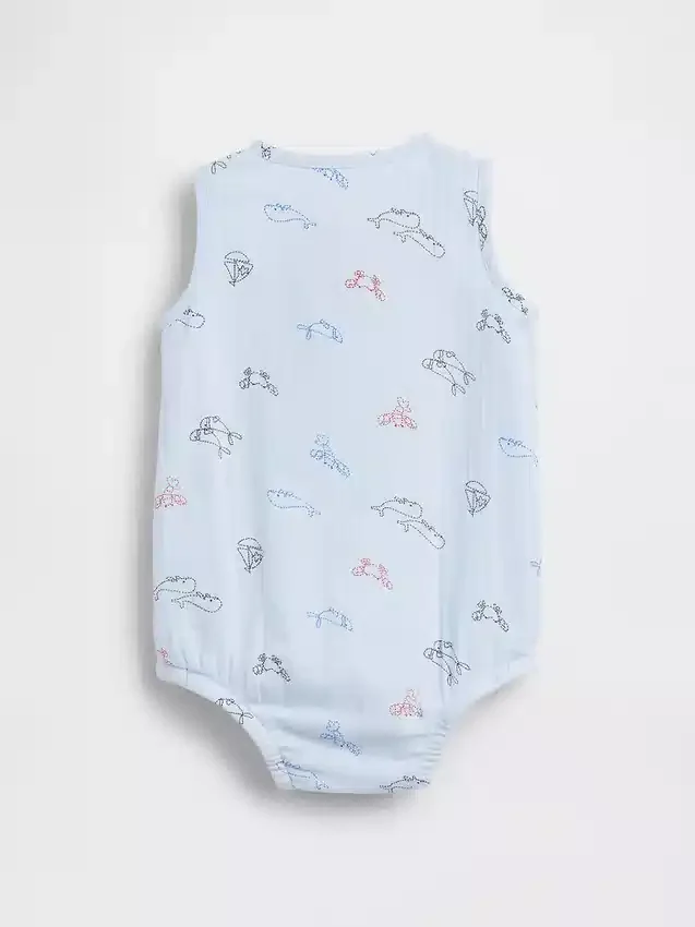 Baby Cotton Gauze Henley Pocket Tank Bodysuit