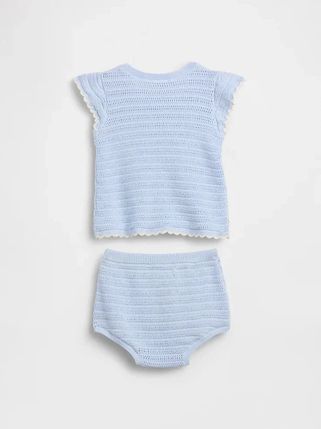 Baby Crochet Stripe Outfit Set