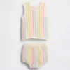 Baby Crochet Stripe Tank Outfit Set