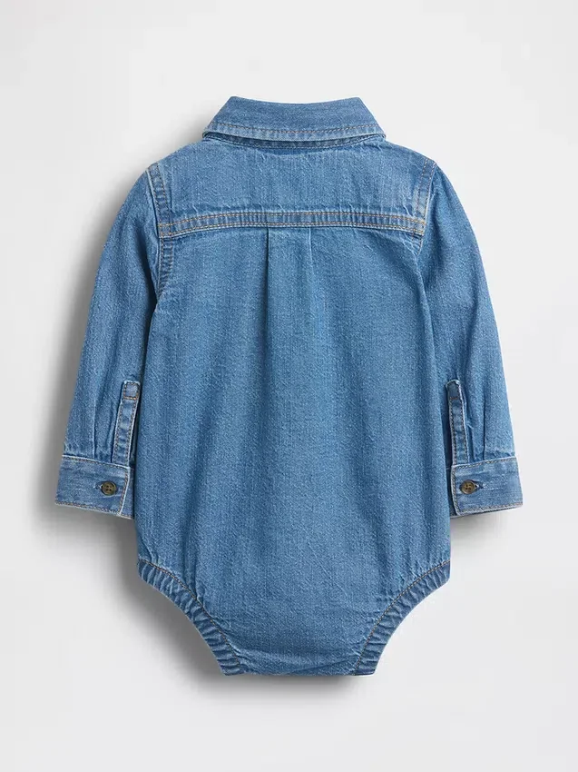 Baby Denim Button-Down Bodysuit