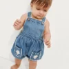 Baby Denim Shell Pocket Bubble Overalls