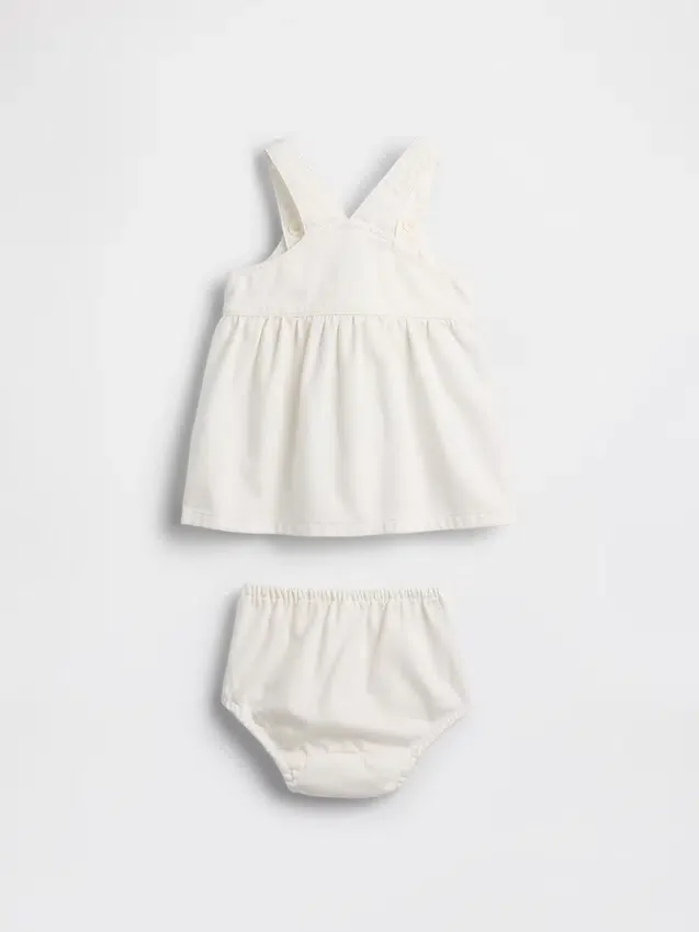 Baby Denim Strawberry Skirtall Set