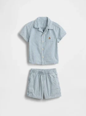 Baby Denim Stripe Outfit Set