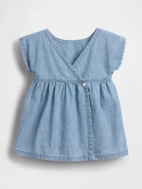 Baby Embroidered Denim Pocket Dress