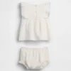 Baby Eyelet Bib Outfit Set