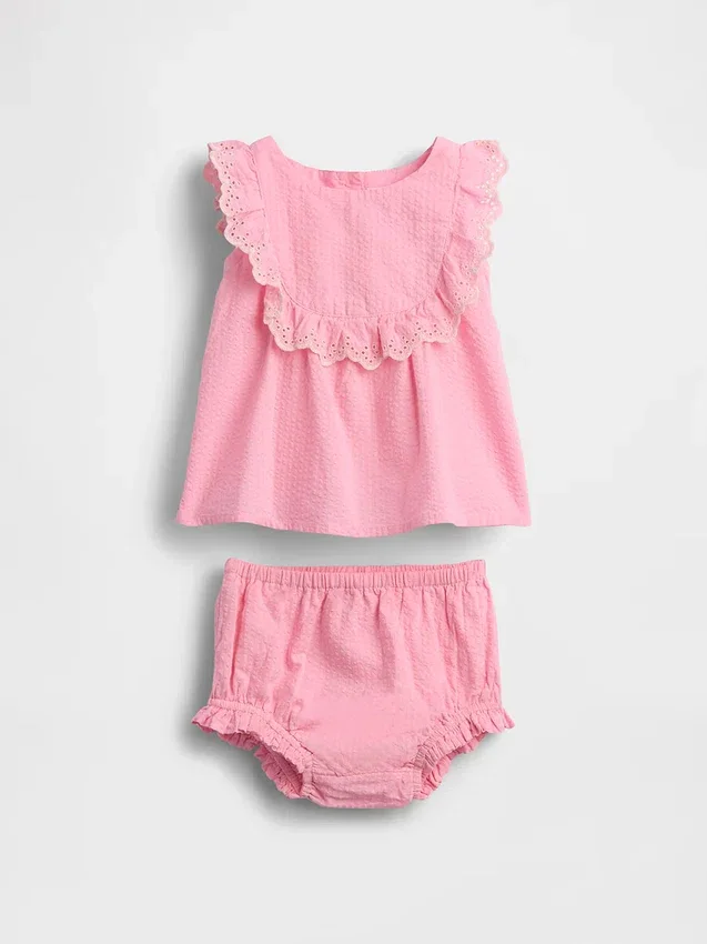 Baby Eyelet Ruffle Outfit Set