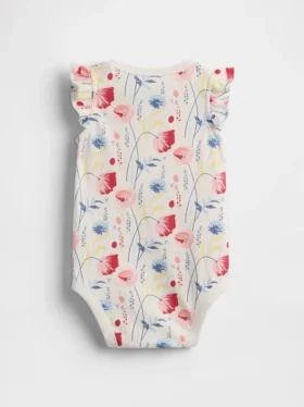 Baby First Favorites Organic Cotton Flutter-Sleeve Bodysuit