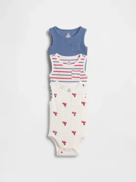 Baby First Favorites Tinyrib Pocket Tank Bodysuit (3-Pack)