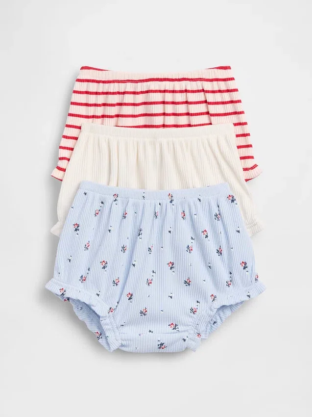 Baby First Favorites Tinyrib Ruffle Bloomers (3-Pack)