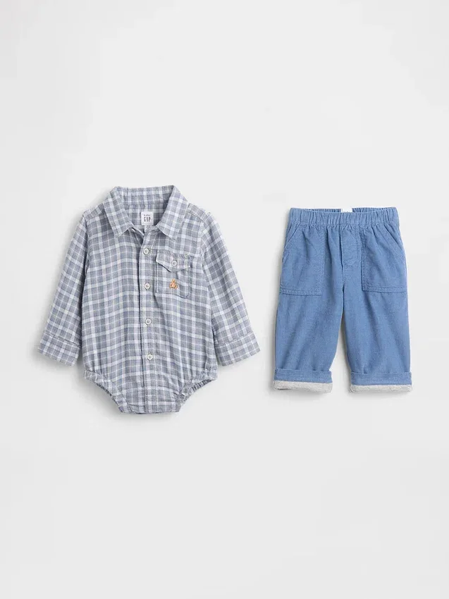 Baby Flannel & Corduroy Outfit Set