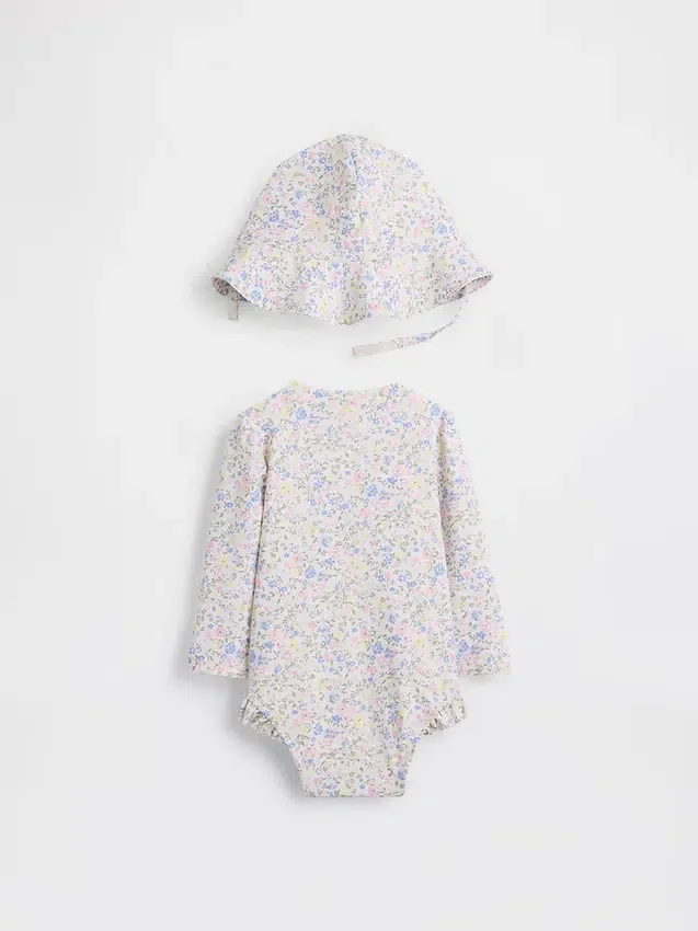 Baby Floral Rash Guard Swim Set