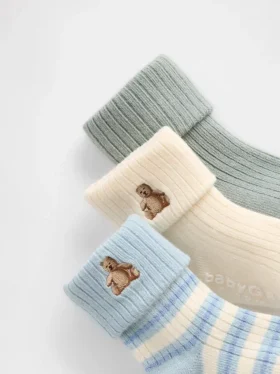 Baby Foldover Rib Socks (3-Pack)