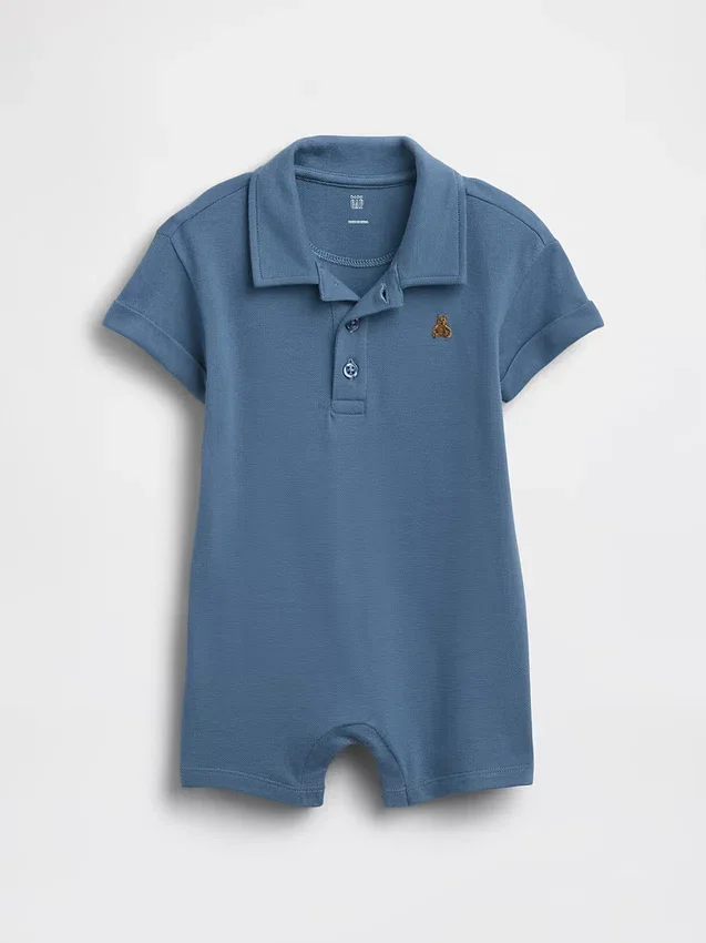Baby Pique Polo Shorty One-Piece