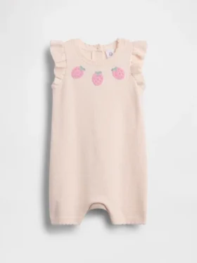 Baby Strawberry Sweater Shorty One-Piece