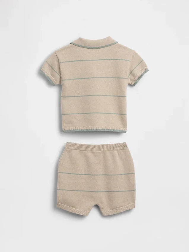 Baby Sweater Polo Stripe Outfit Set