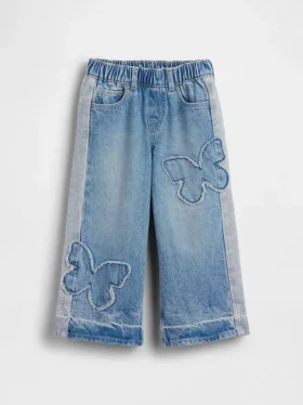Baby & Toddler Butterfly Pull-On Baggy Jeans