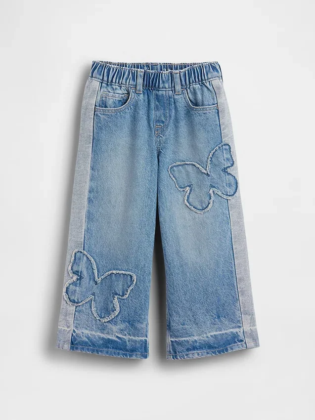 Baby & Toddler Butterfly Pull-On Baggy Jeans