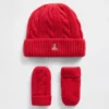 Baby & Toddler Cashsoft Cable-Knit Beanie & Mittens Set