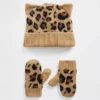 Baby & Toddler Cashsoft Leopard Beanie & Mittens Set