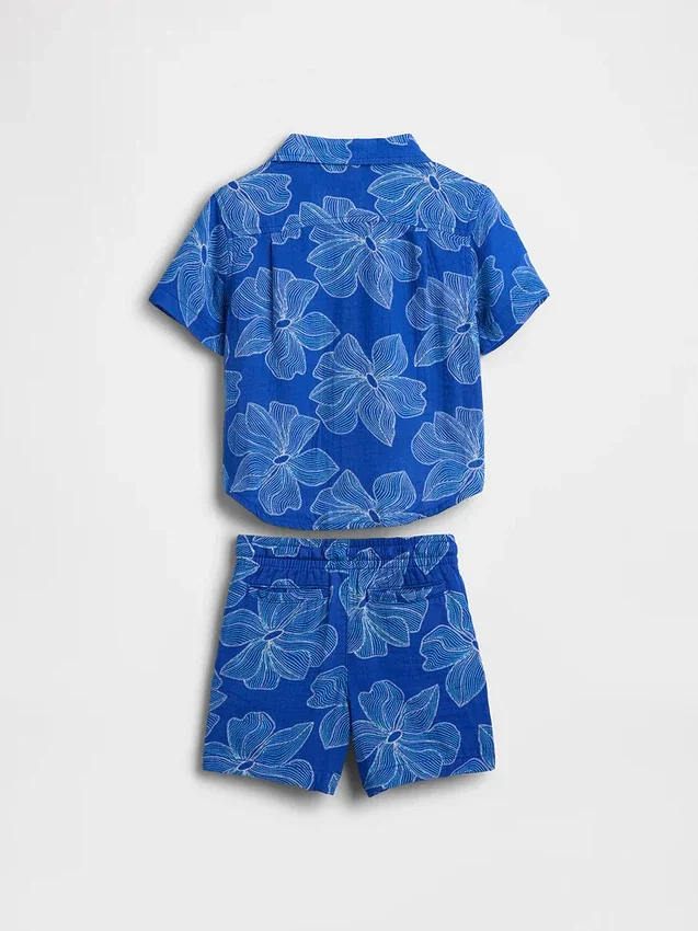 Baby & Toddler Cotton Gauze Floral Outfit Set