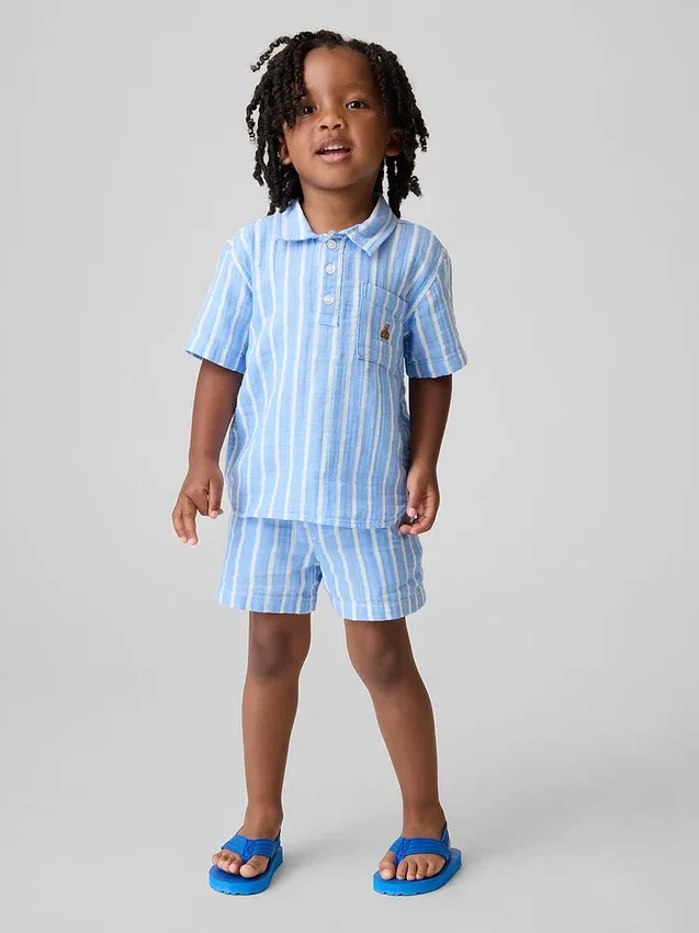 Baby & Toddler Cotton Gauze Print Pull-On Shorts