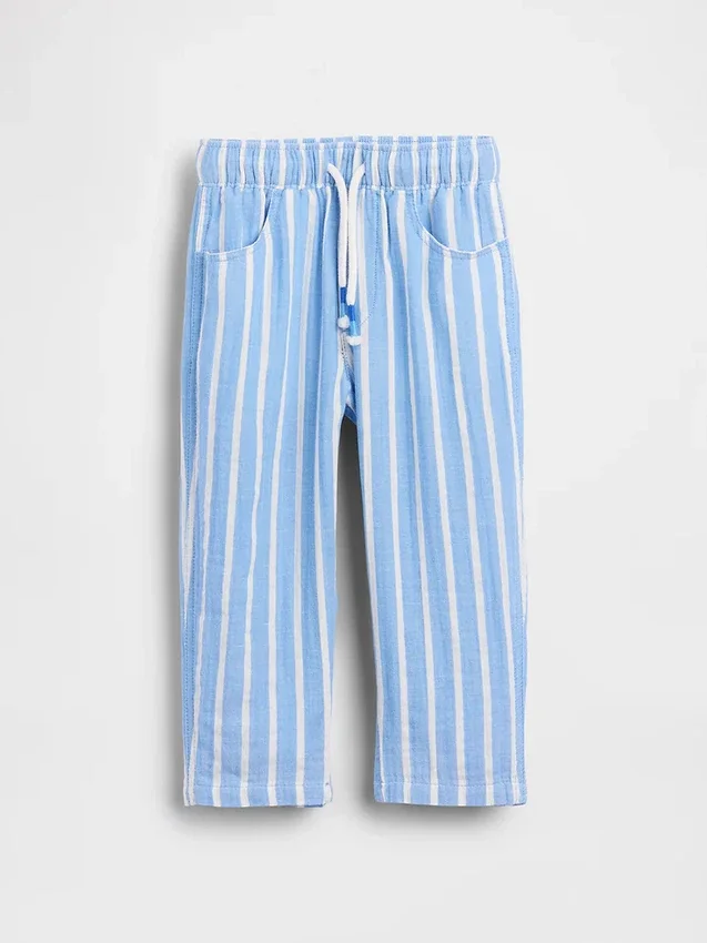 Baby & Toddler Cotton Gauze Pull-On Barrel Pants