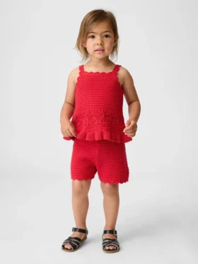Baby & Toddler Crochet Scalloped Pull-On Shorts