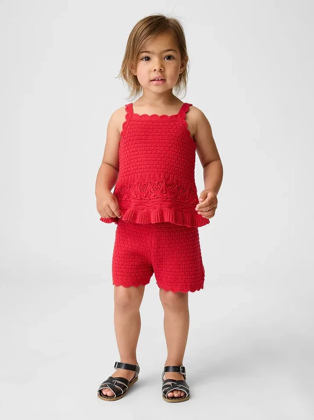 Baby & Toddler Crochet Scalloped Pull-On Shorts