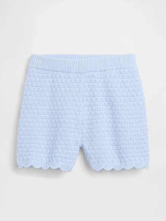 Baby & Toddler Crochet Scalloped Pull-On Shorts