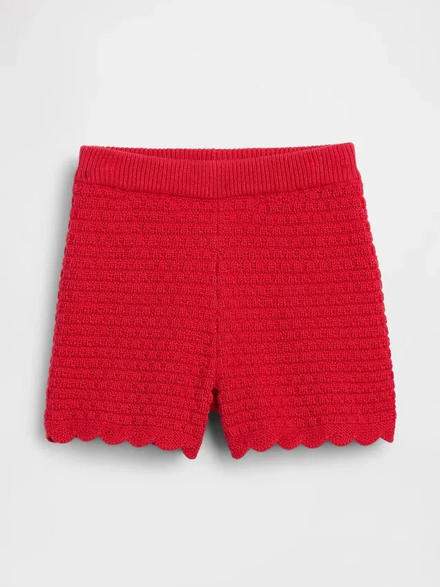 Baby & Toddler Crochet Scalloped Pull-On Shorts