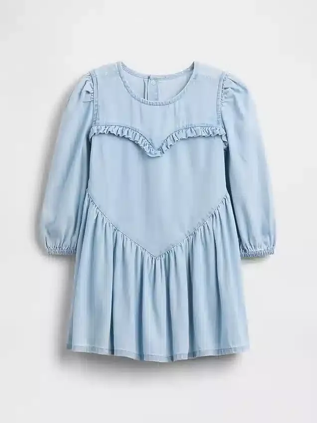 Baby & Toddler Denim Ruffle Heart Dress